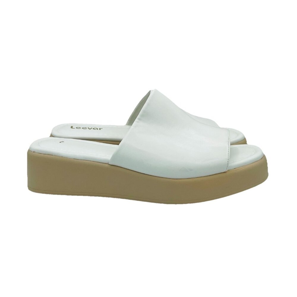 Leevar Shoes Womens Shoes Size 10 White Platform Sandals Slides Y2K Chunky